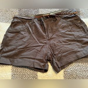 Brown linen shorts
